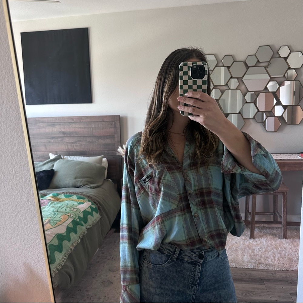BDG Urban Outfitters Blue Plaid Shirt in Red and Gray